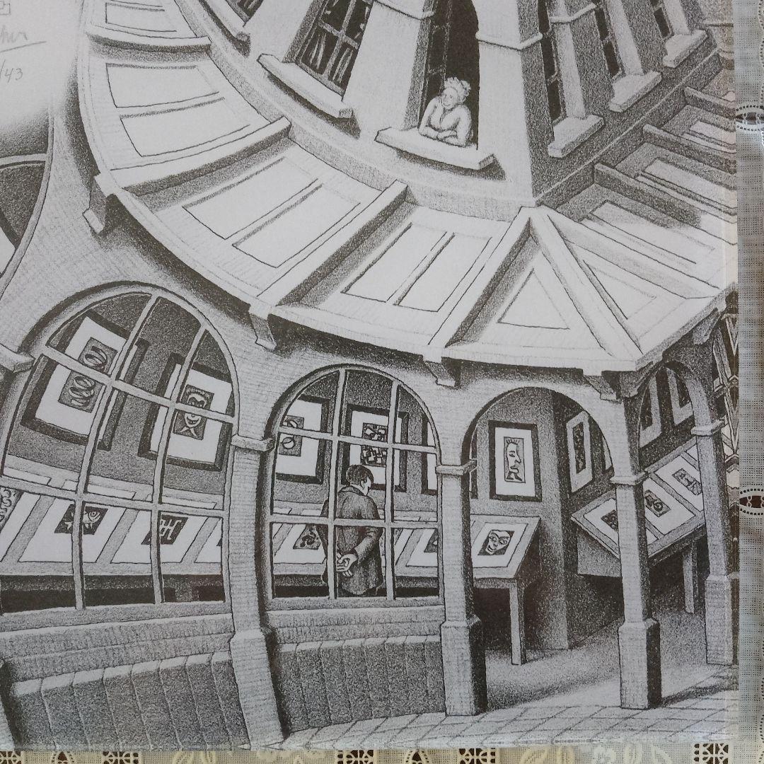 エッシャー Escher　リトグラフ『版画のギャラリー』アクリル板画　1956年