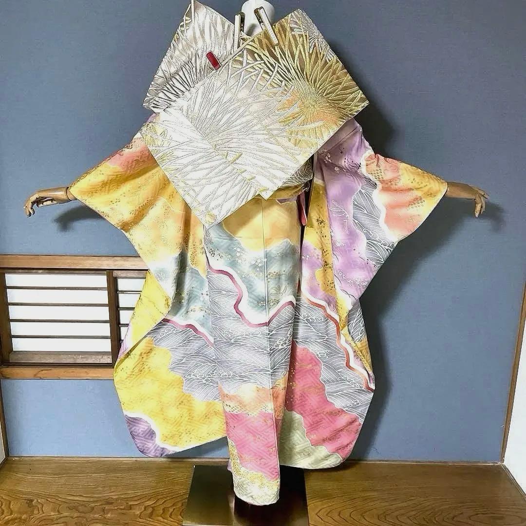 振袖フルセット 高身長 画家岩田専太郎 手描き友禅 成人式振袖 振袖 裄