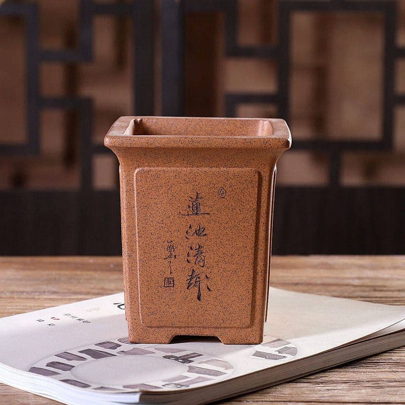 面平口高方鉢 紫砂の鉢 盆栽鉢 植木鉢 小品盆栽鉢 大品盆栽鉢