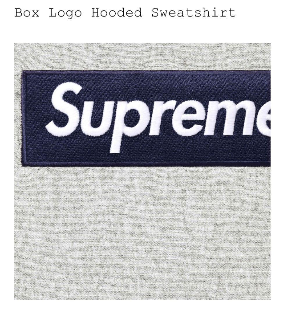 Supreme Box Logo Hooded Sweatshirt XXL灰紺
