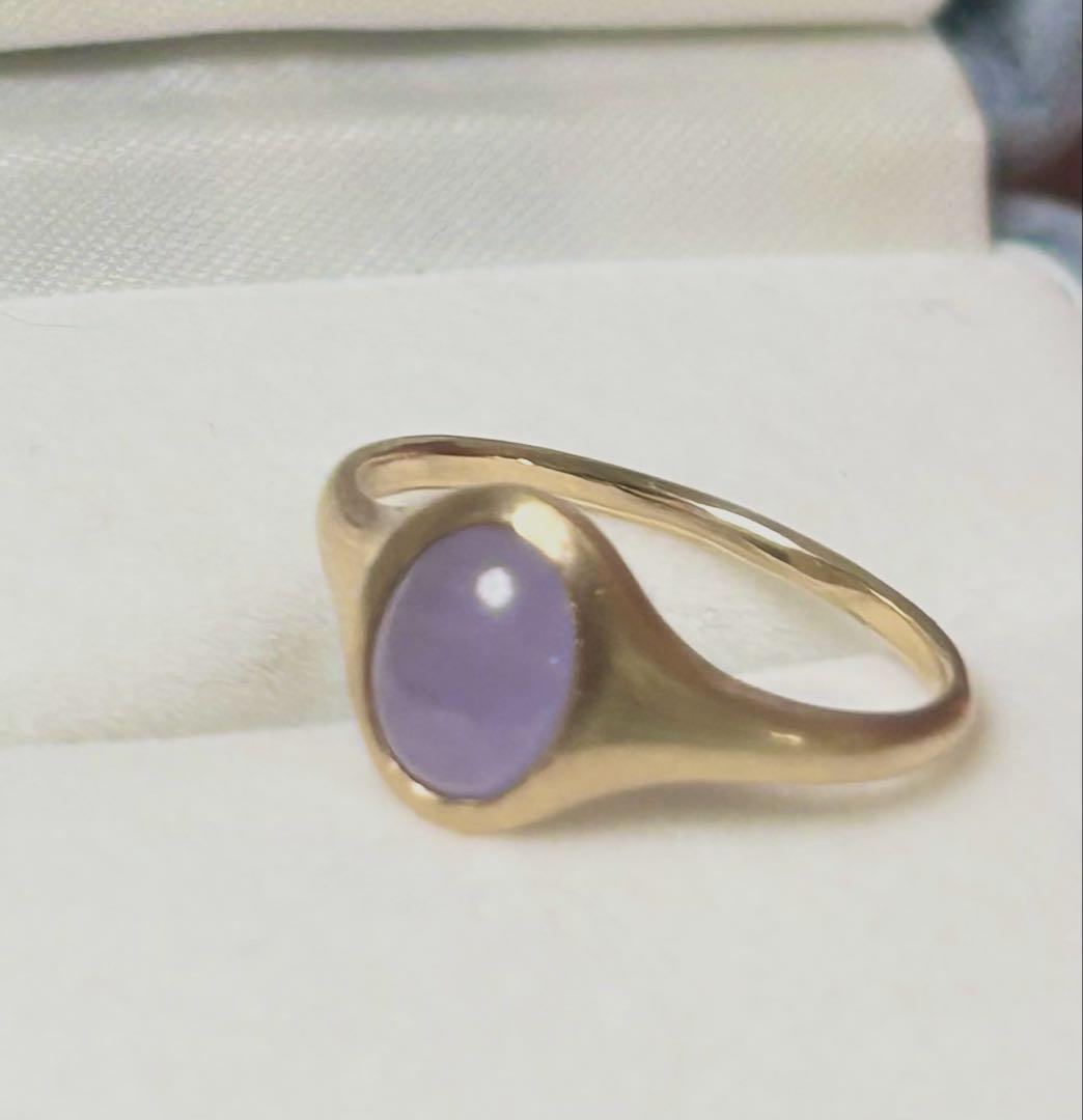 K10 ラベンダー翡翠　リング　Me.ie アッシュペーフランス　ハリックァ