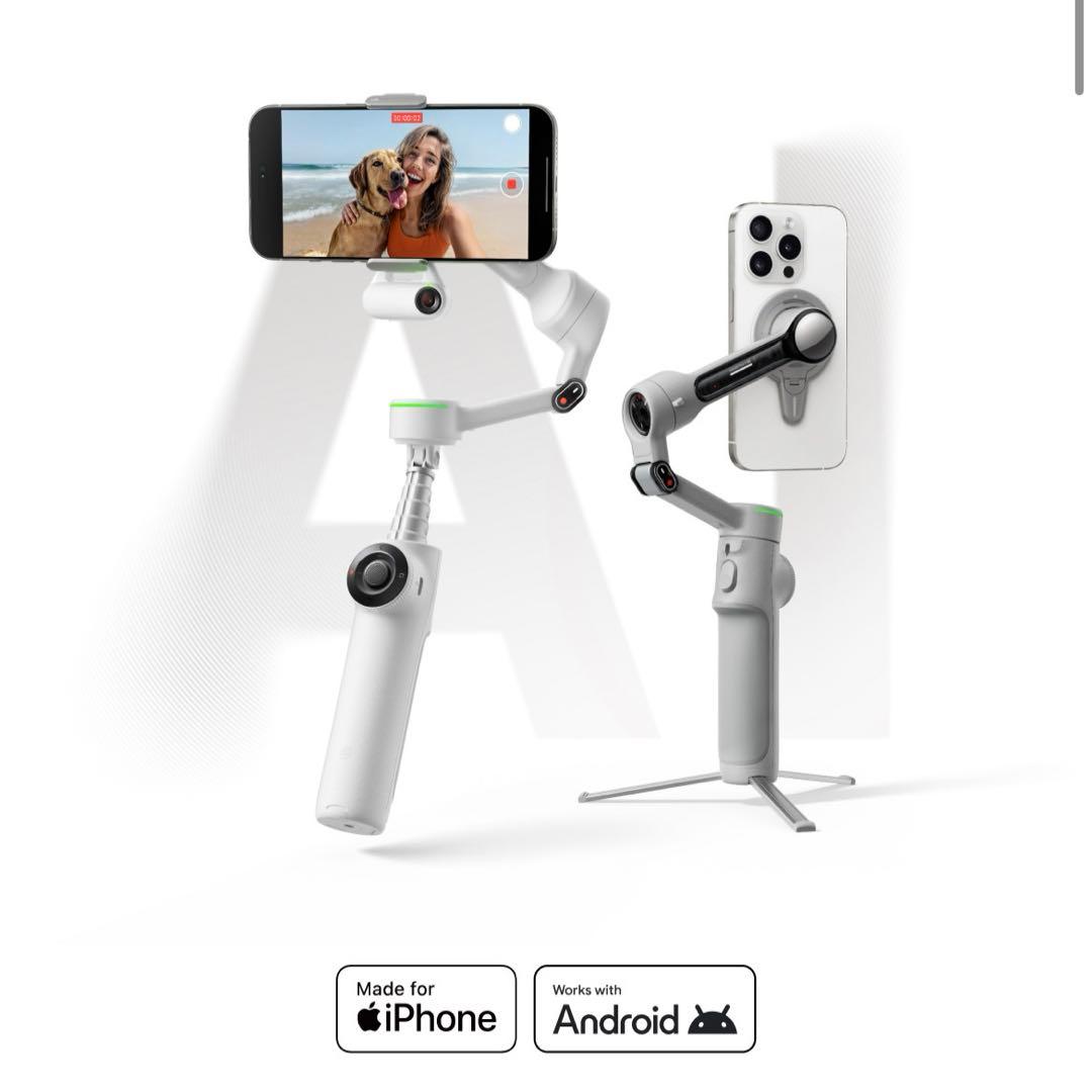 Insta360 Flow 2 pro ＋磁気スマートフォンマウント　ホワイト Amazon.com: Insta360 Flow 2 Pro/Flow 2 Magnetic Phone Mount : Cell