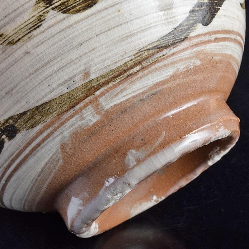 朝鮮美術　李朝　新高麗　鶏竜山三島絵　茶碗　銘緑毛　有馬頼底極め箱　VR8892