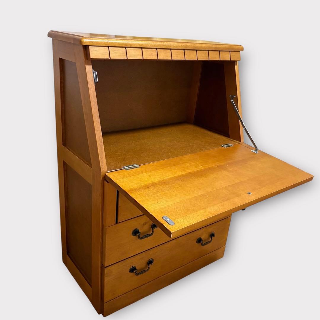 アンティーク調 ライティングビューロー チェスト デスク 省スペース