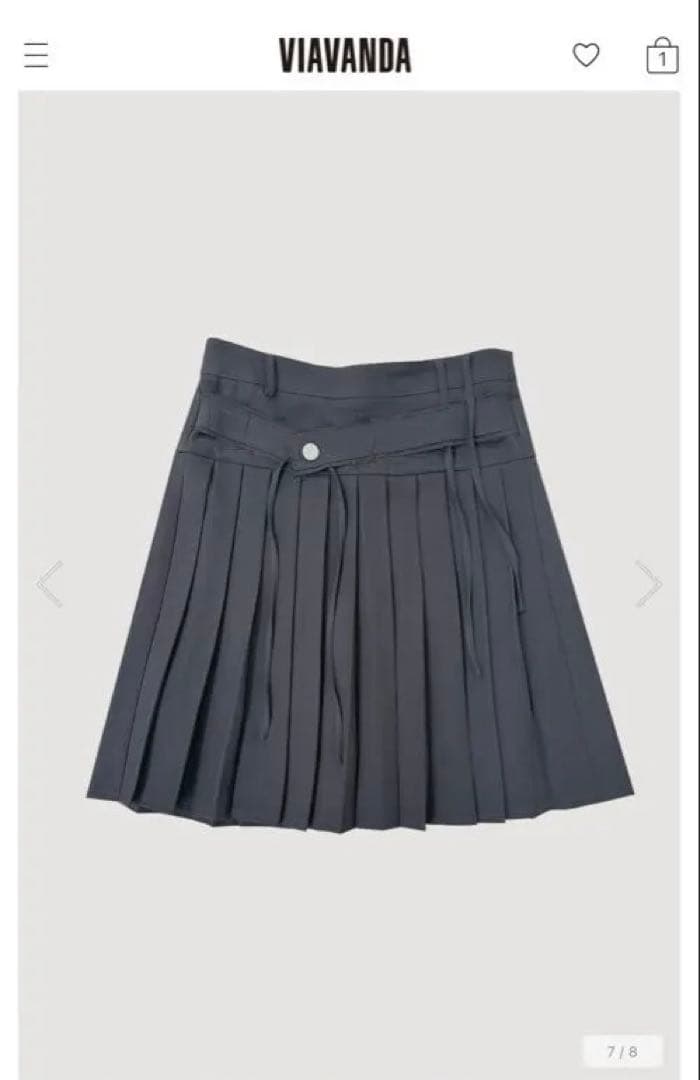 スカート VIAVANDA PLEATED MIDI SKIRT / GRAY