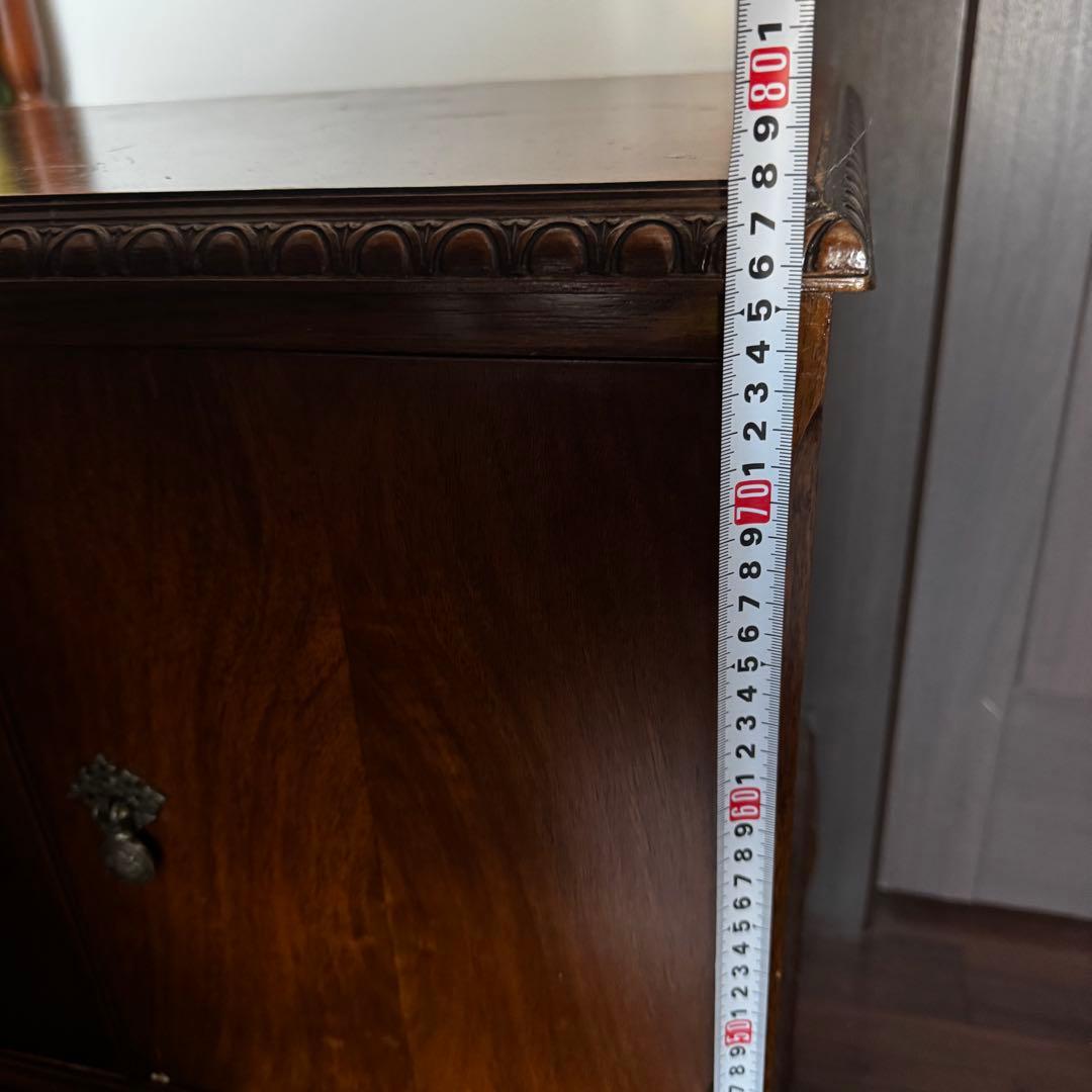 アンティーク 木製レコードラック ミュージックキャビネット ミッド