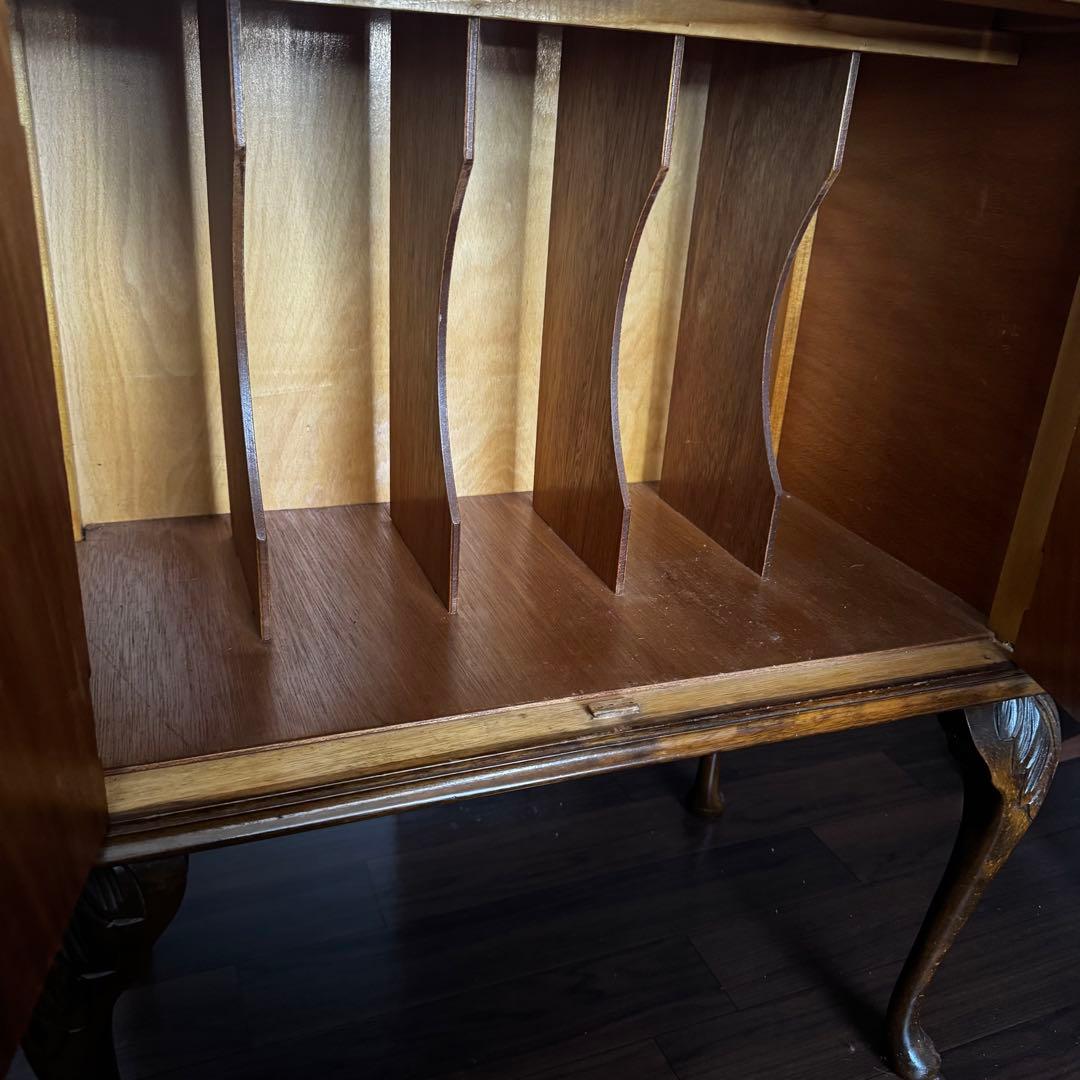 アンティーク 木製レコードラック ミュージックキャビネット ミッド