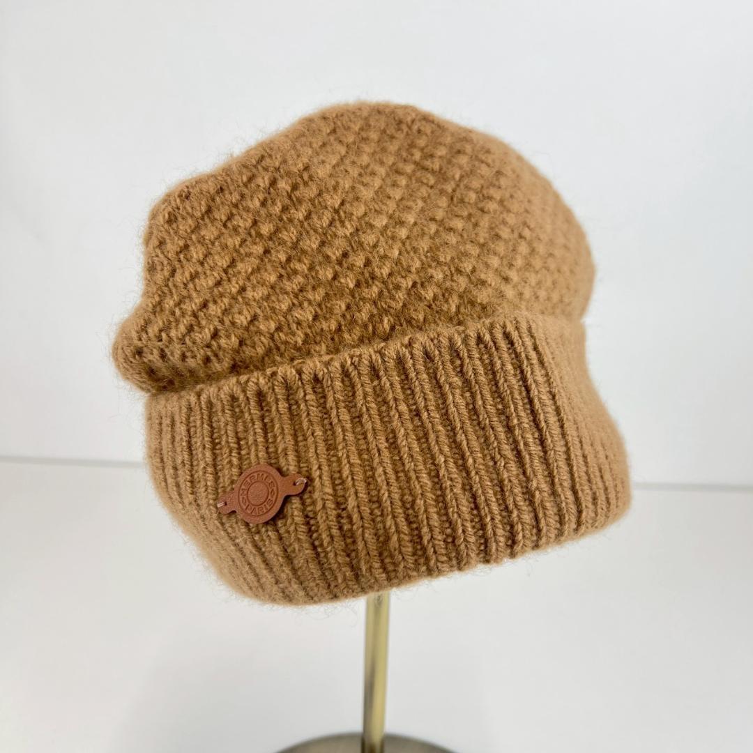 新品未使用 HERMES エルメス ニット帽 ルーキャップ ベージュ L - メルカリ