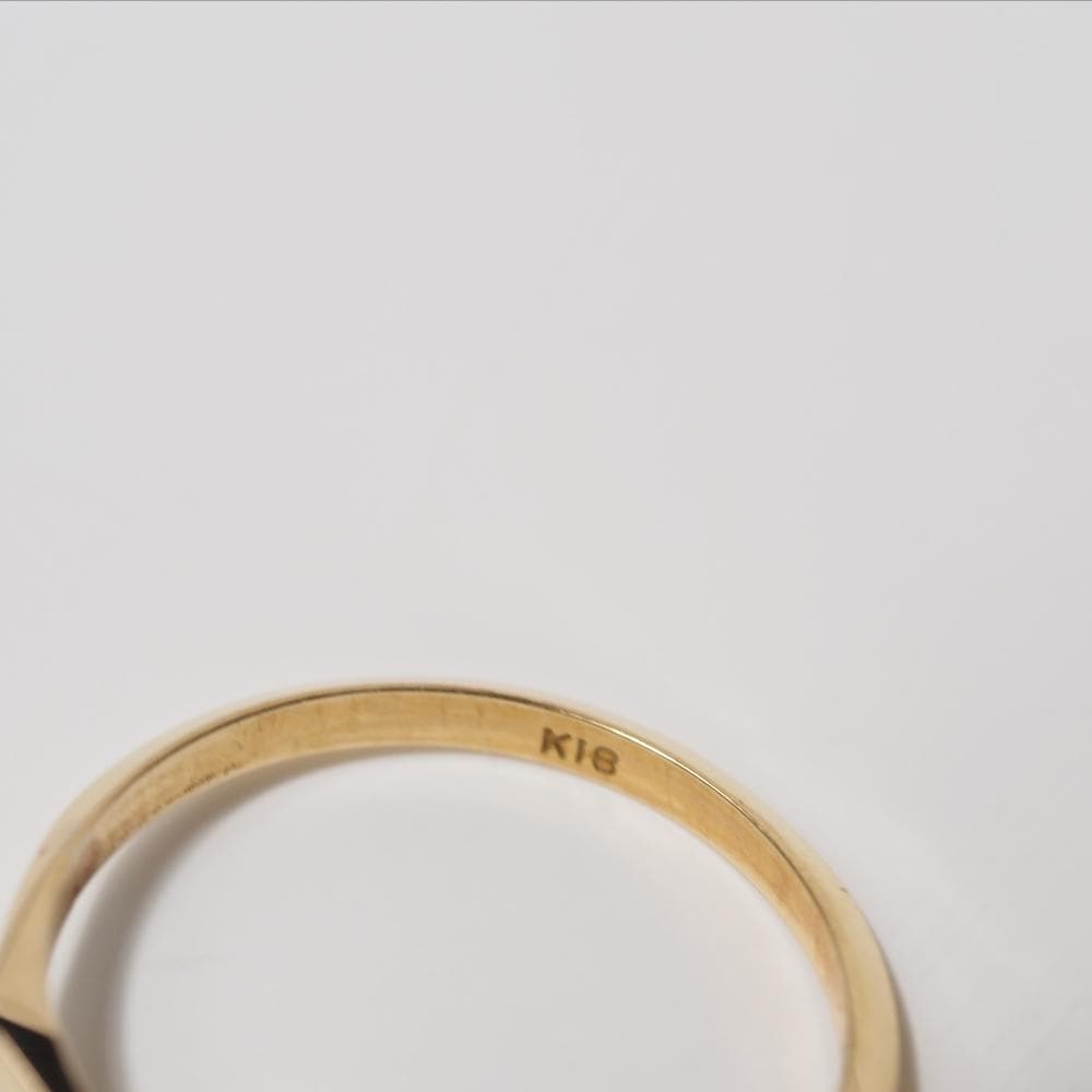 H*S様 難あり K18 リング 空枠 指輪 パール用 中古 18金 イエ