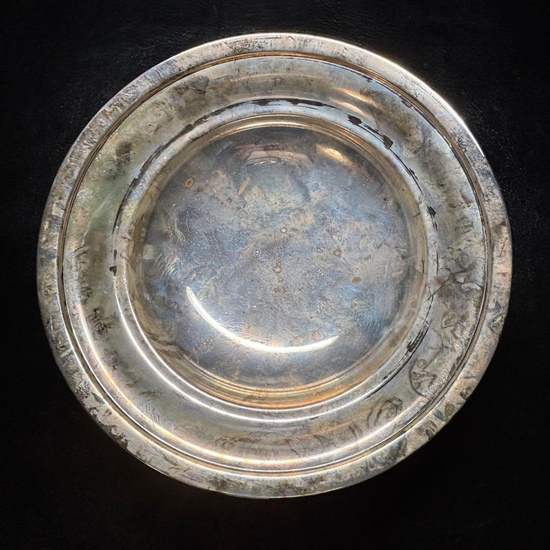 ★金属工芸/銀製！脚付 ボウル！器！箱付！刻印あり！★