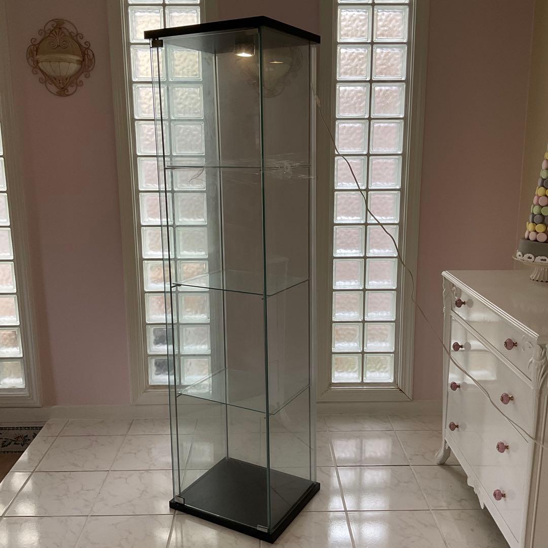 梱包・発送たのメル便】IKEA デトルフ ライト付き ガラス扉