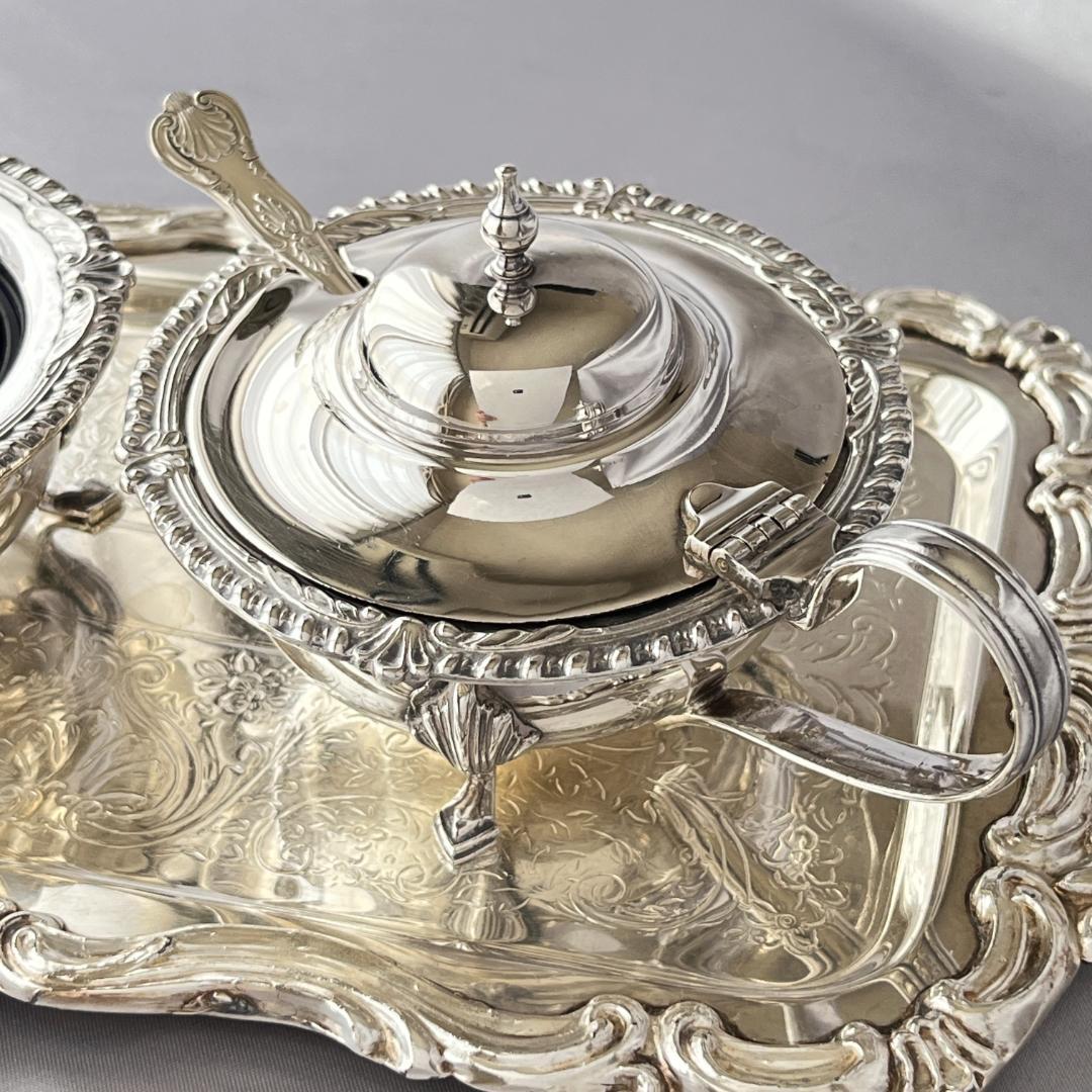 ヴィクトリア時代 純銀製キングスパターン マスタード・ソルトスプーン