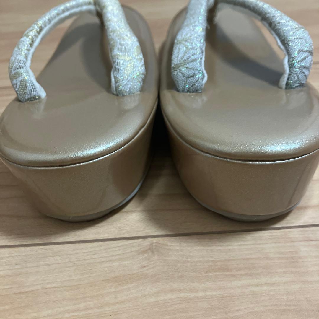 【まとめ売り】和装用バッグと草履セット 金色系