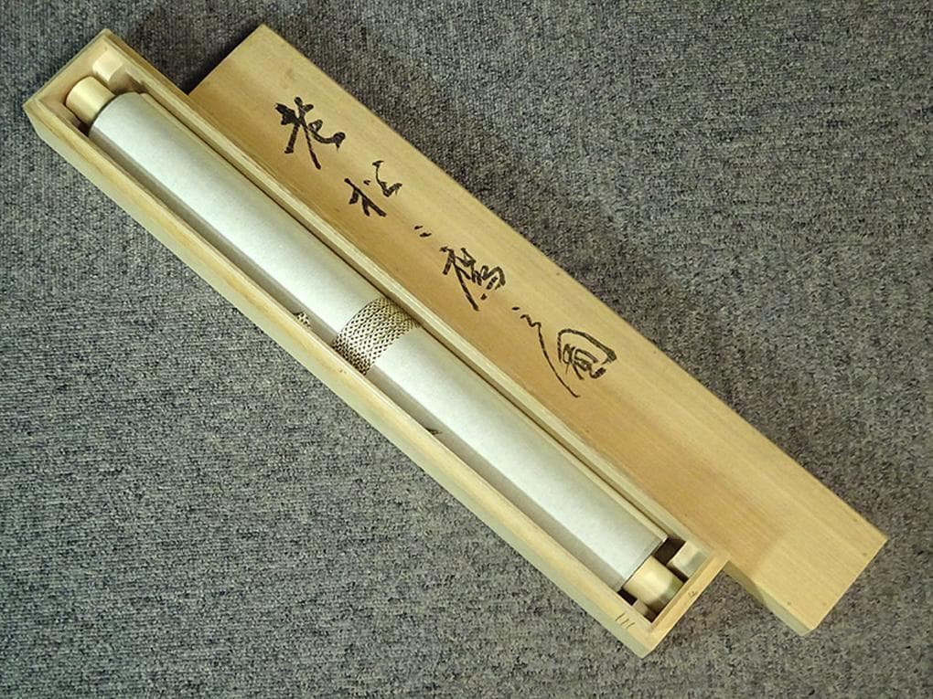 真作】掛軸 丸尾玉琳『老松に鷹之図』紙本 共箱付 掛け軸 a100816