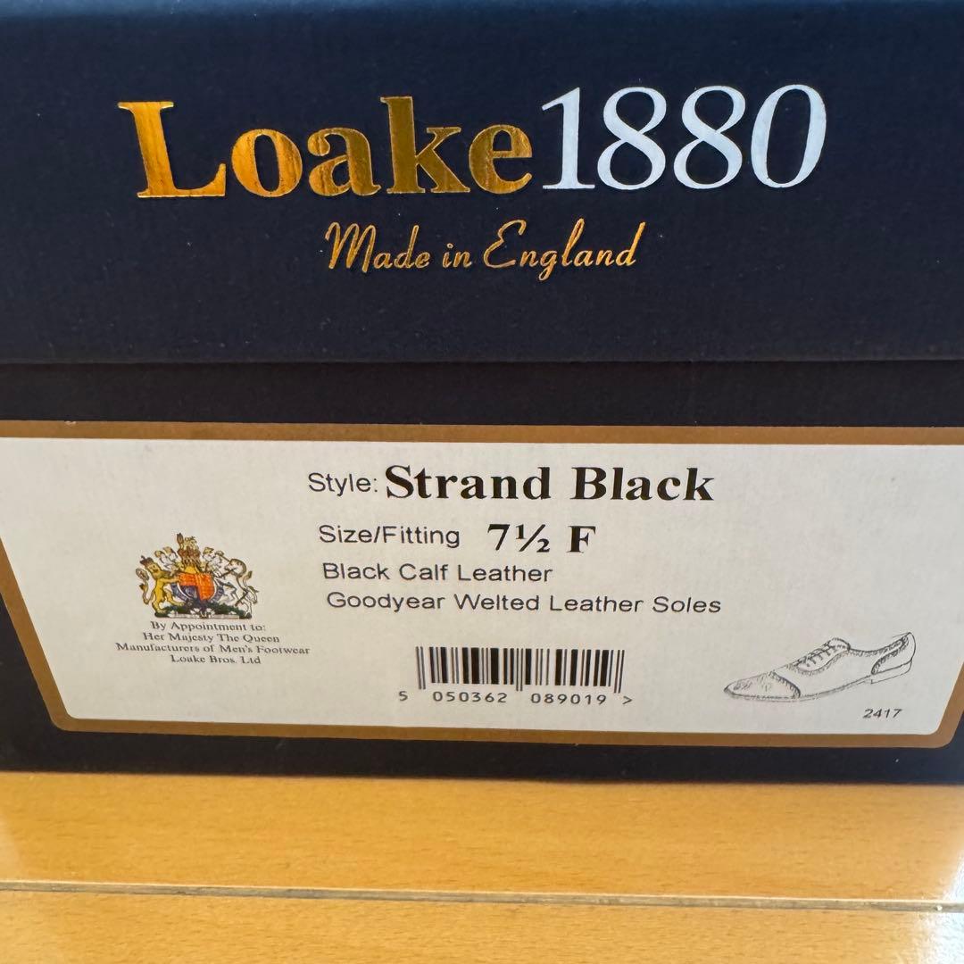 Loake 英国製 セミブローグ UK 7.5 黒 革靴
