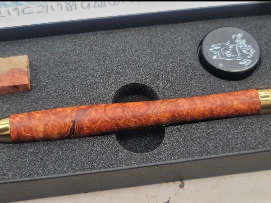 極上花梨瘤杢　紅白　新品　こぶた工房　シャープペンシル0.5