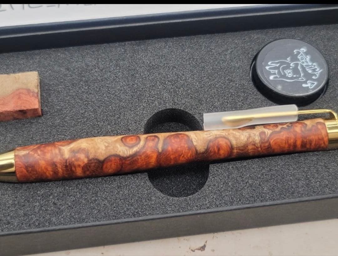 極上花梨瘤杢　紅白　新品　こぶた工房　シャープペンシル0.5