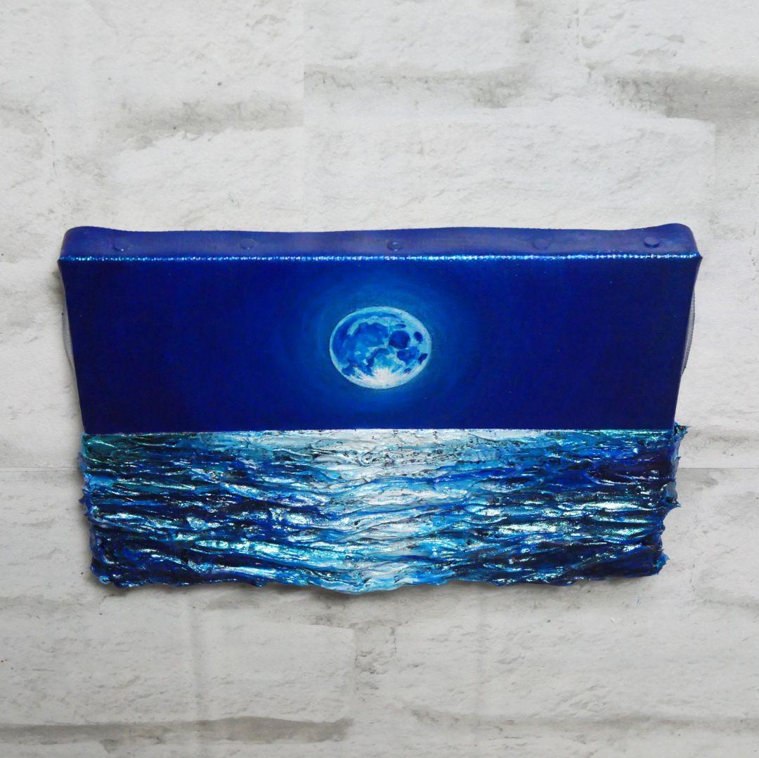 油絵 油彩 油彩画 絵 絵画 SM号【青い満月】