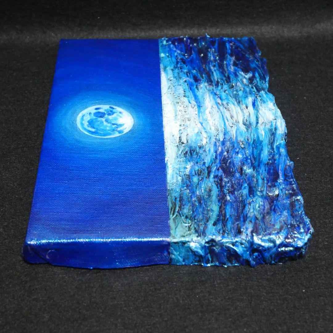 油絵 油彩 油彩画 絵 絵画 SM号【青い満月】