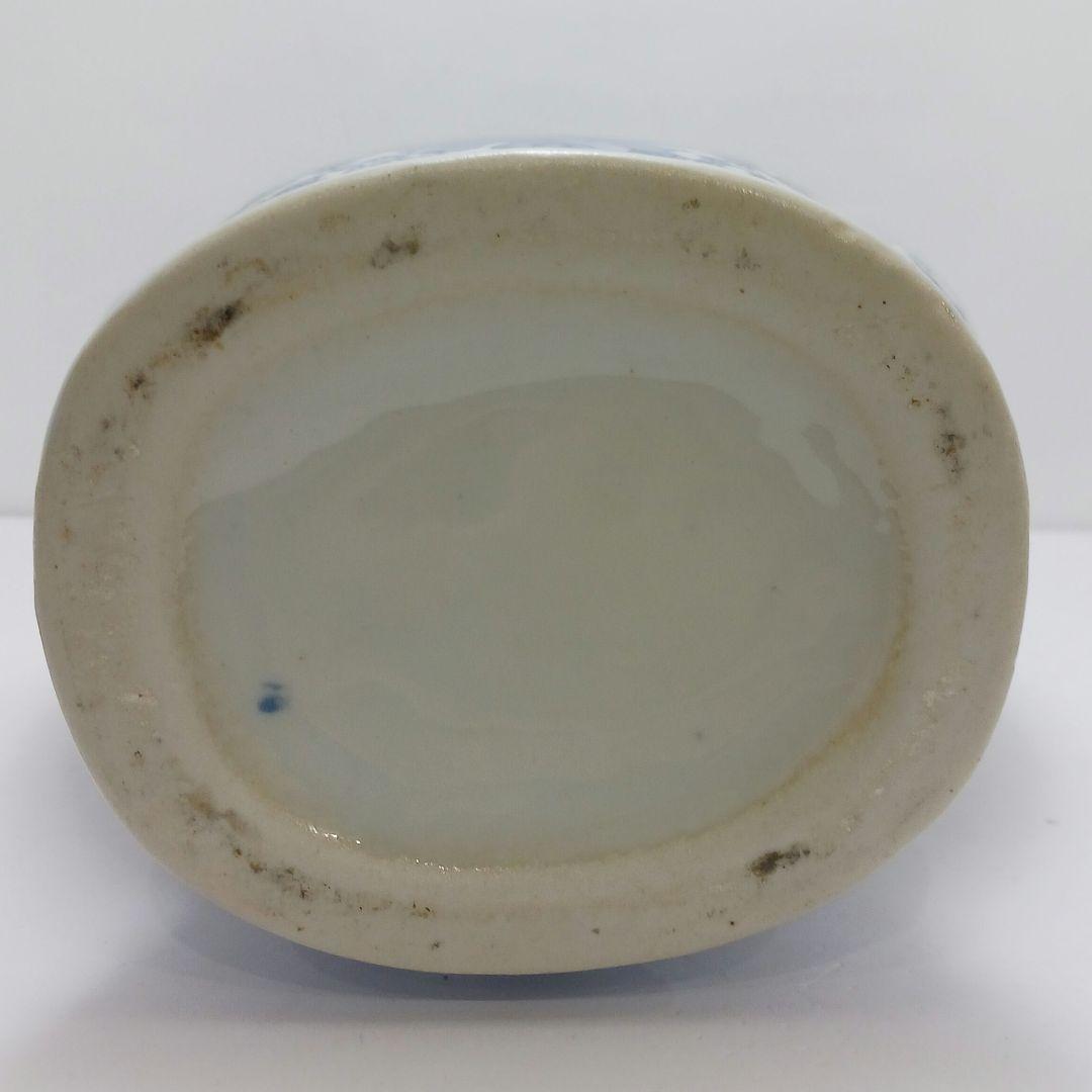 ues-120 中国 染付 双耳付花瓶 高さ30㎝