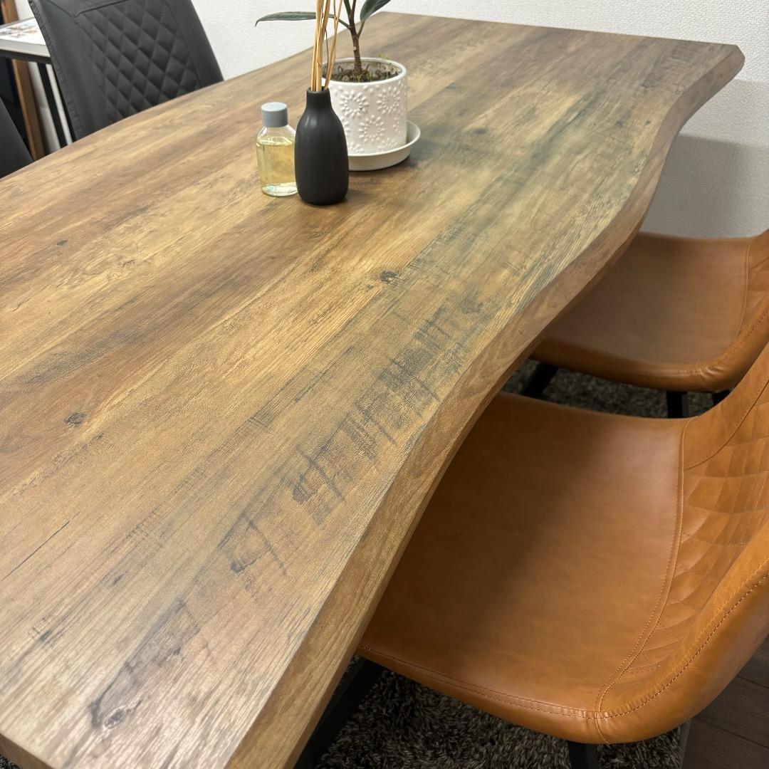 ダイニングテーブル　一枚板風　大きめ　木目　かっこいい　160㎝