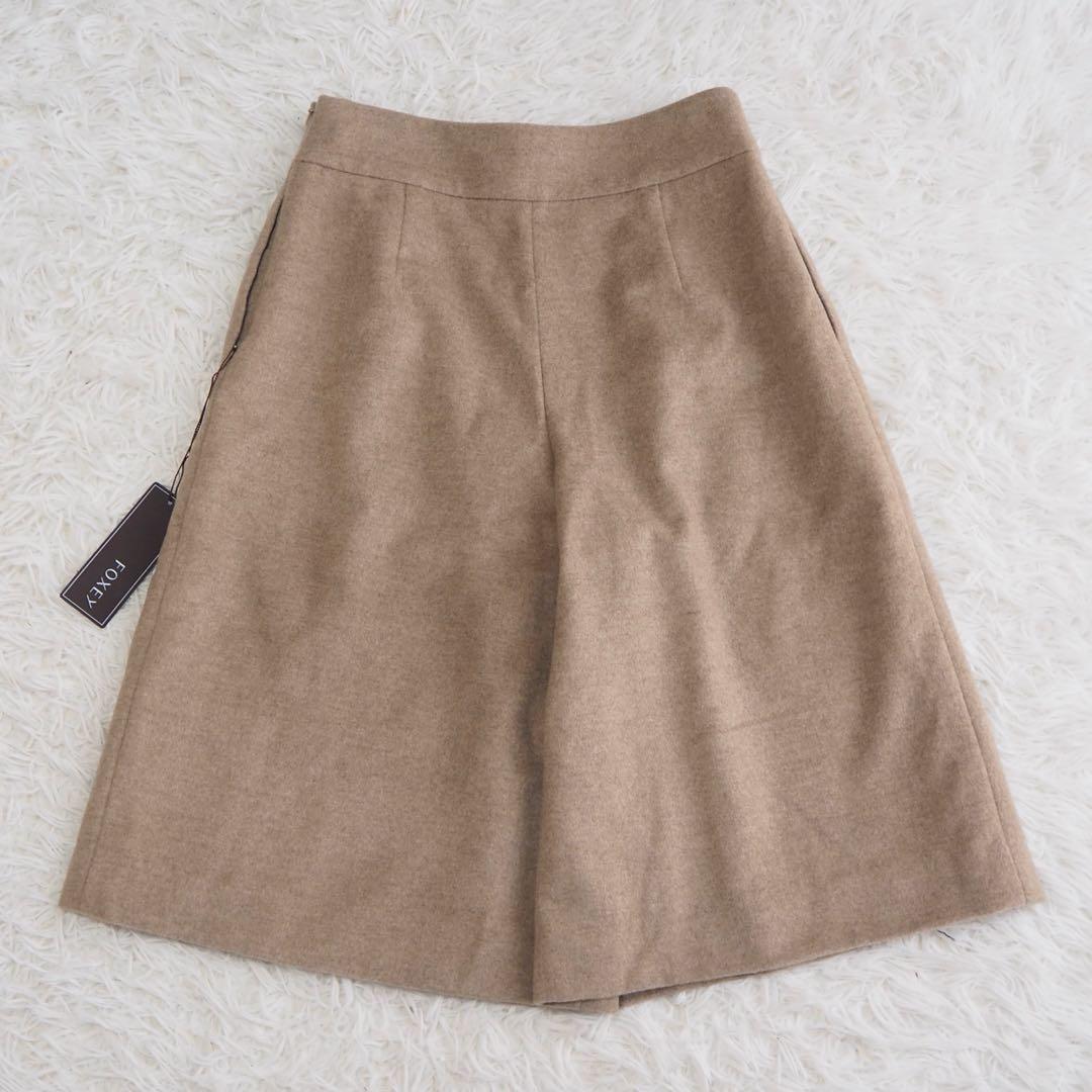 新品タグ付き フォクシー カシミヤ100% ワイドハーフパンツ ガウチョ 近年