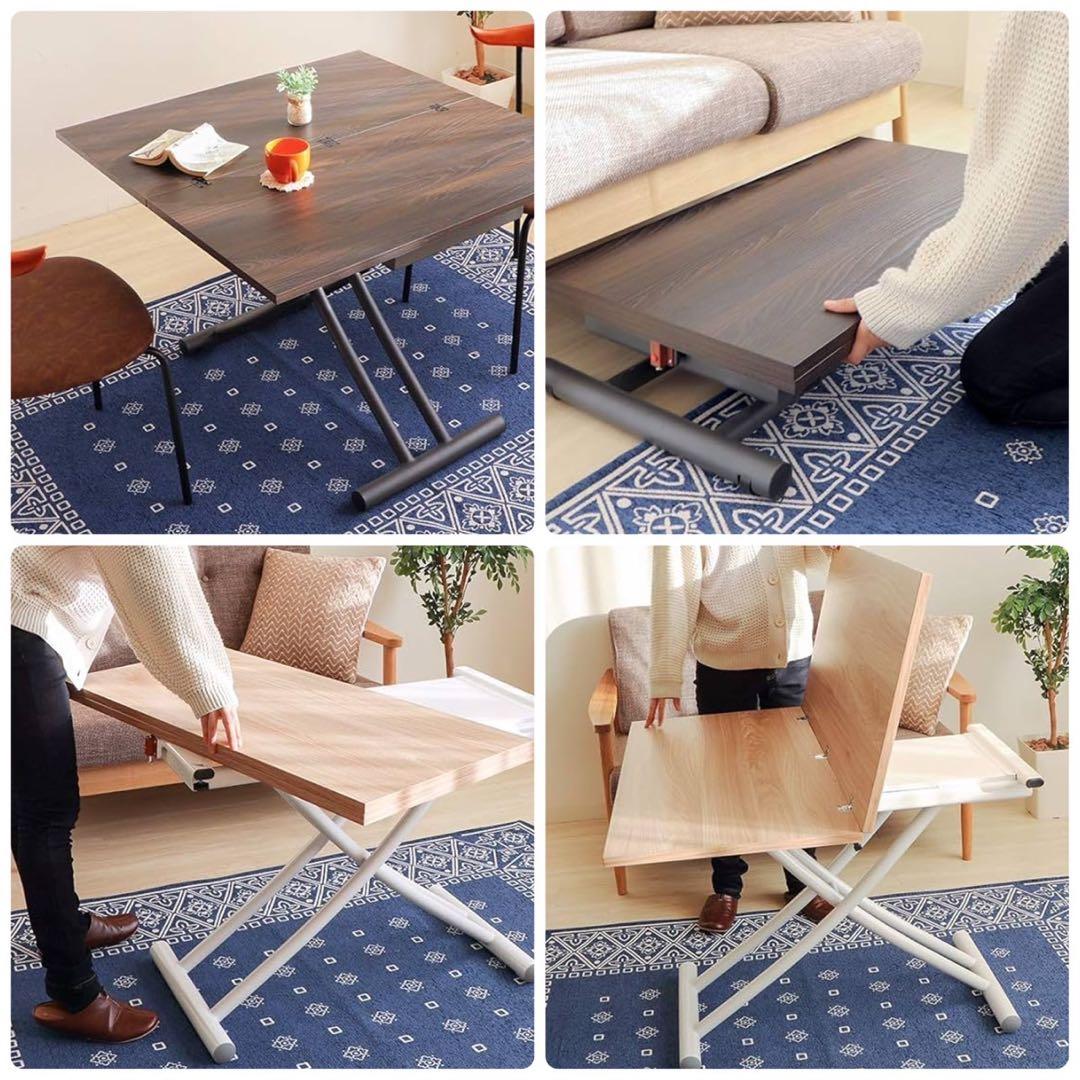 【美品】ヤマソロ 昇降テーブル グロリアス 82-645（ブラウン/ブラック）