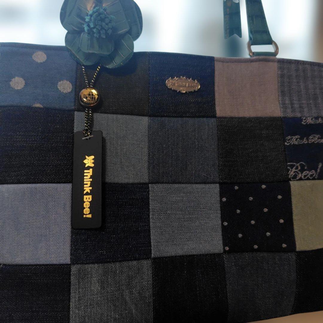 連休価格新品Think Beeパッチワークデニムハンドバッグ