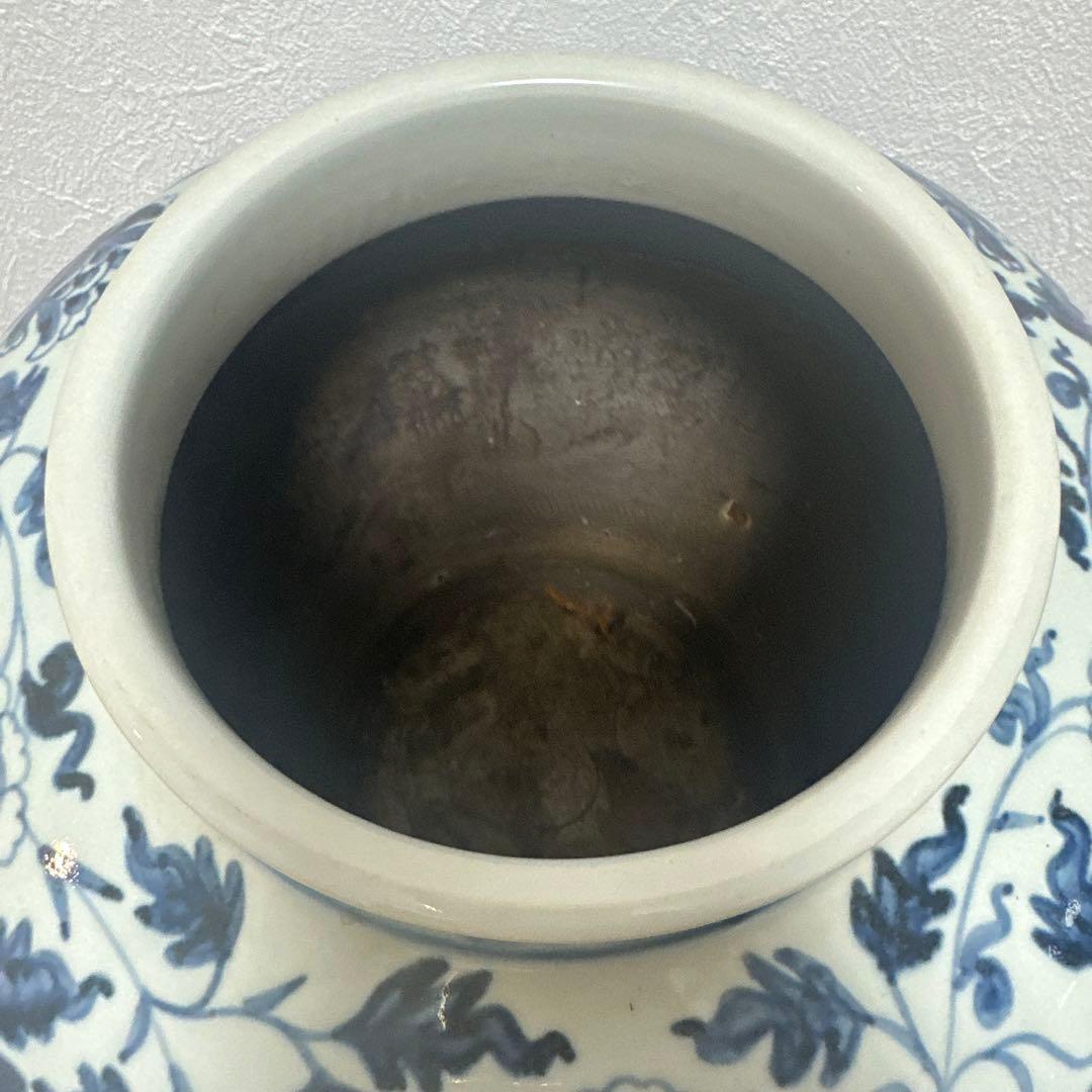 染付壺 骨董品 アンティーク 古美術 陶磁器染付壺 骨董品 アンティーク