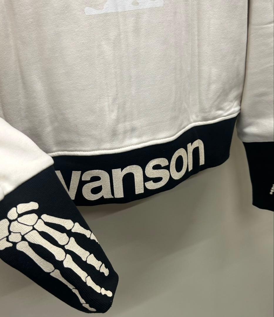 vanson スケルトンプリント フルジップパーカー XL