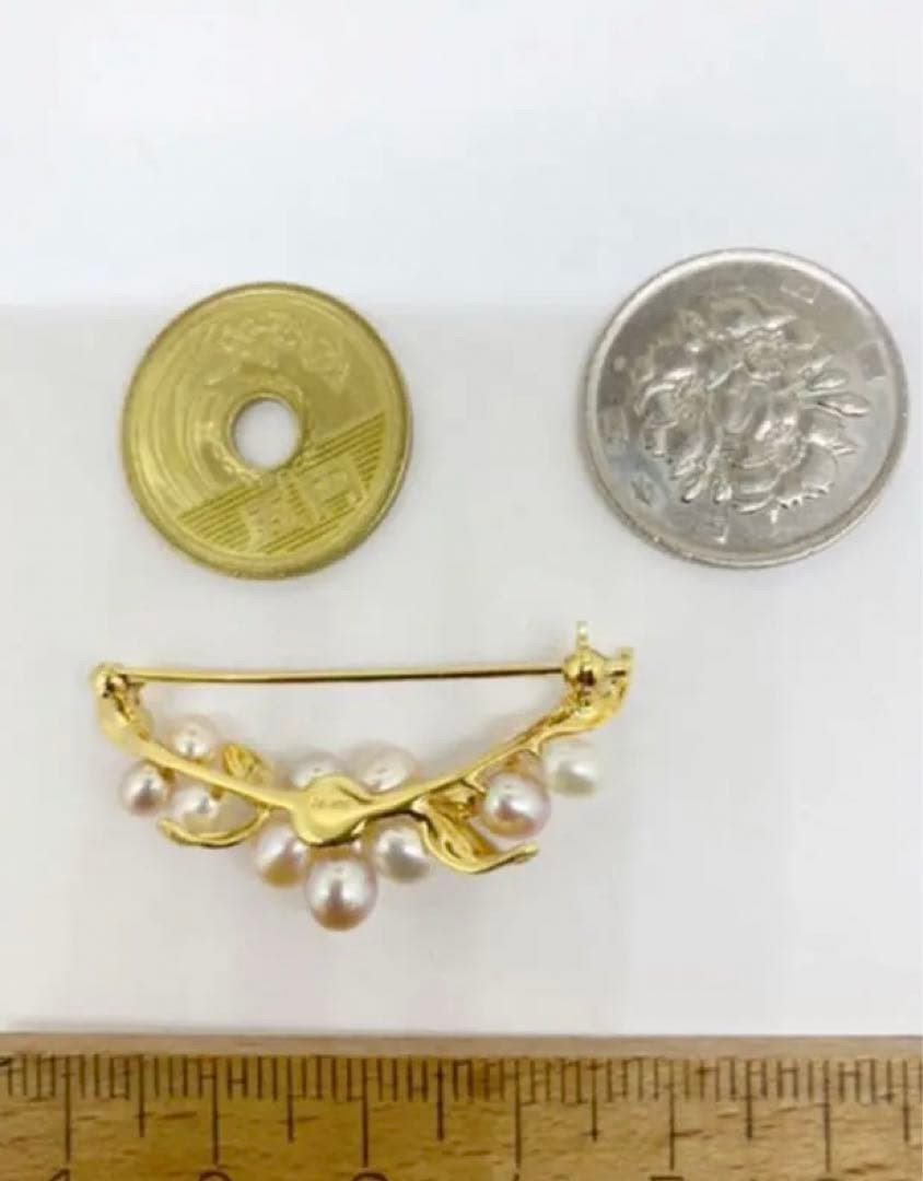 MIKIMOTO K18 淡水パールブローチ　5.4g