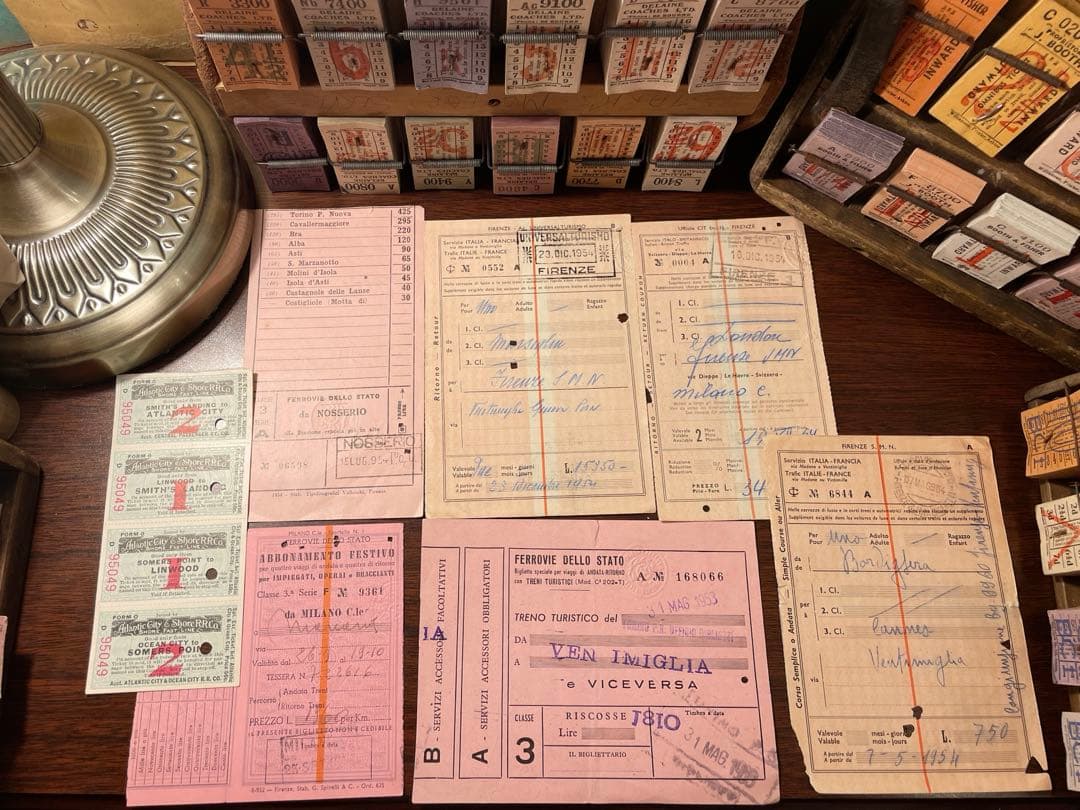 海外 鉄道チケット ピンクカラー 32枚 ヴィンテージ