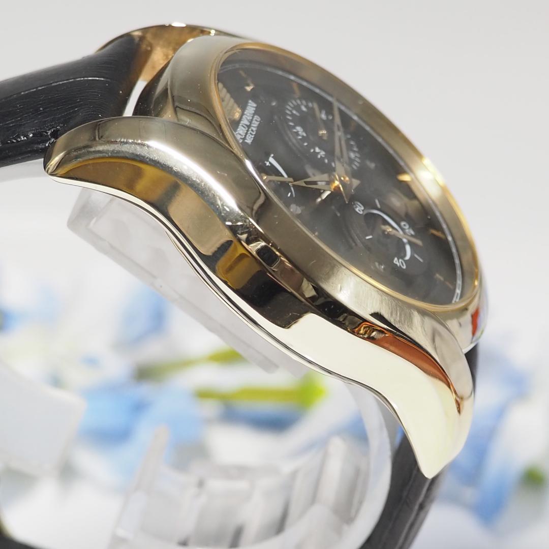 アルマーニ メカニコ 自動巻き ゴールド 裏スケ メンズ 腕時計 箱 F192