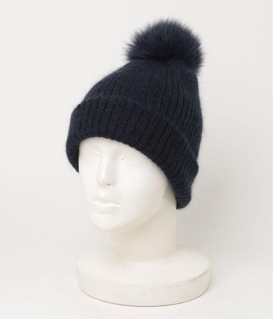 2/10削除予定 CA4LA フォックスファーポン付きニット帽 - メルカリ