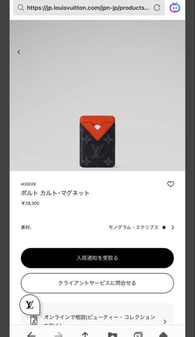 【極美品】激レア 完売品 入手不可 ルイヴィトン ポルト カルト・マグネット