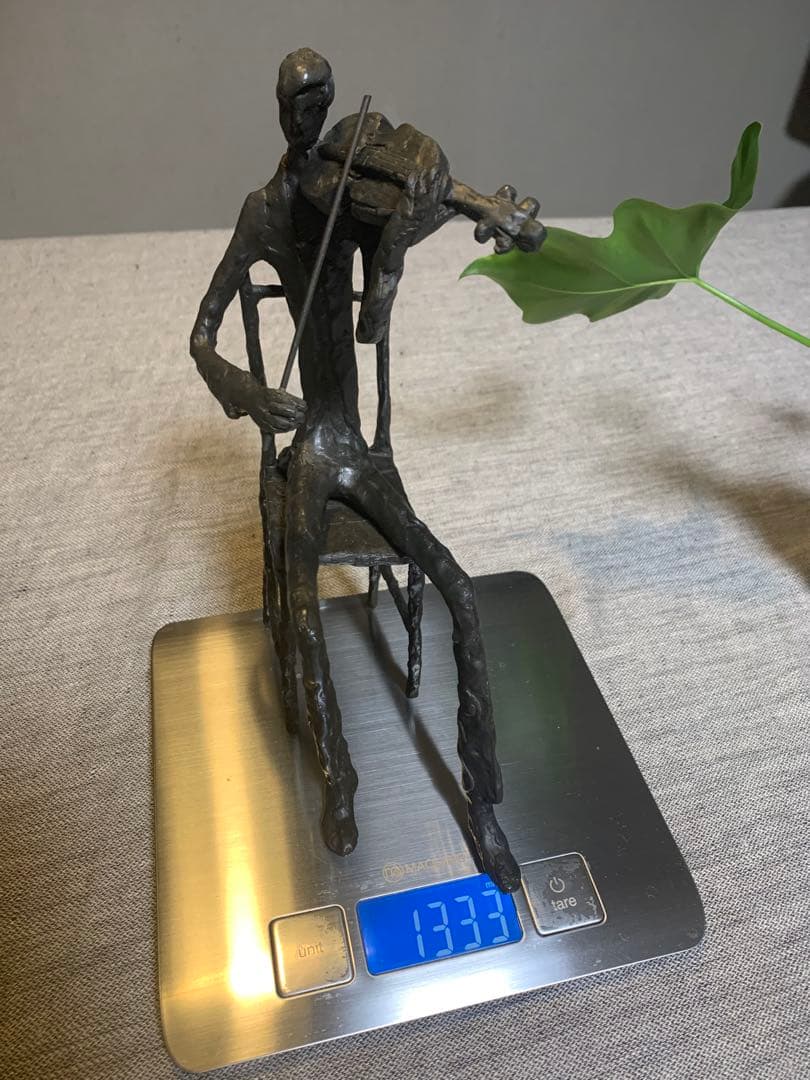 室内楽の情景 ヴァイオリン奏者 オブジェ 重厚 置物 ヴィンテージ