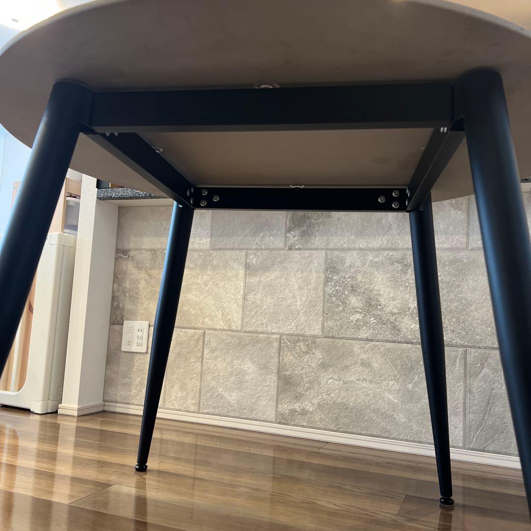 【12/5まで値下げ中！！】円形ダイニングテーブル 大理石風