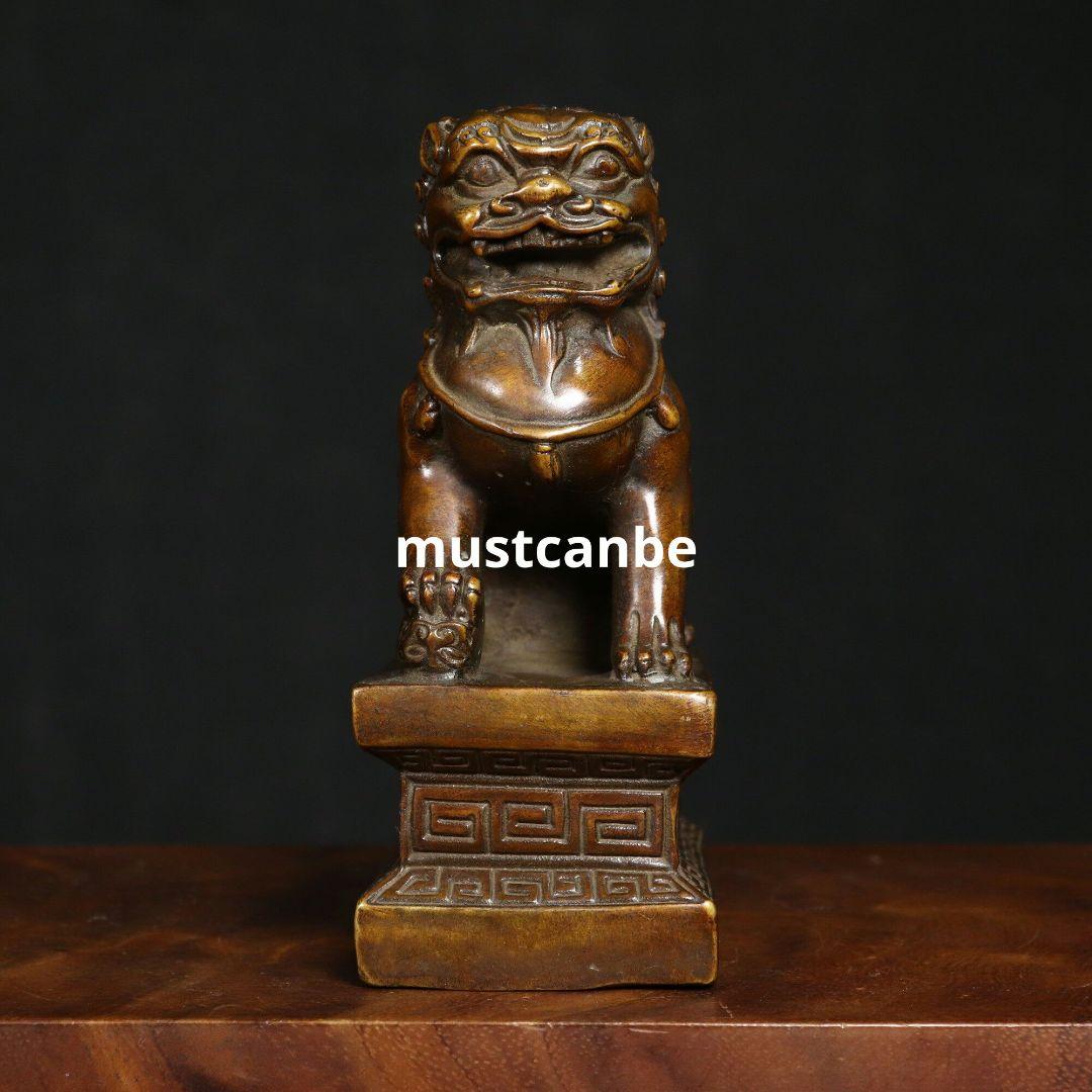 銅器 獅子 客間 茶室 商舗 鎮宅 辟邪 開運 風水 招財置物 工芸品 装飾品