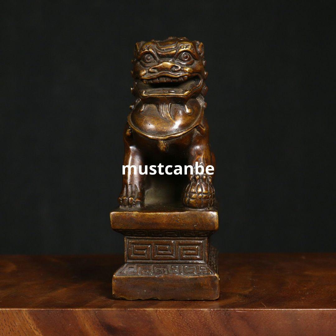 銅器 獅子 客間 茶室 商舗 鎮宅 辟邪 開運 風水 招財置物 工芸品 装飾品
