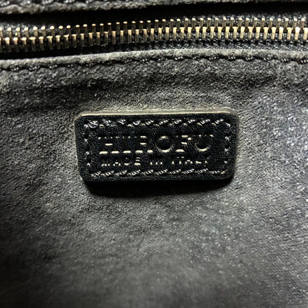 HIROFU ヒロフ　ワンショルダーバッグ　レザー　牛革　Hロゴ　ブラック