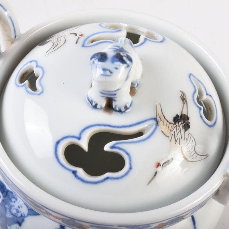 陶芸家 森野嘉光作 染錦 七福神図 双耳香炉 共箱 V 8506 - メルカリ