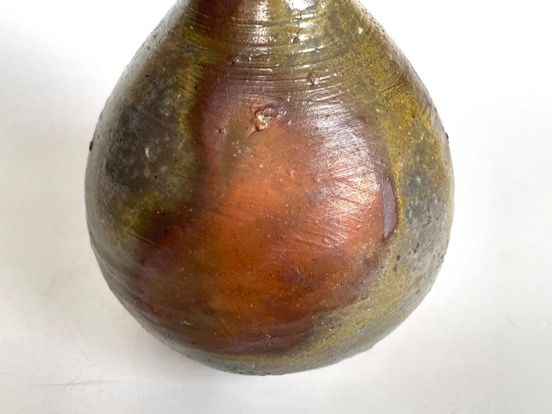 陶芸家 伊勢崎満 備前 徳利 酒器 備前焼 窯変 伊勢崎陽山 共箱