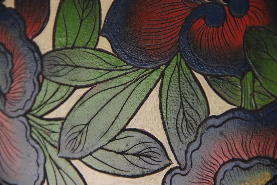 二代雲山作　蒔絵彩色　胡蝶蘭図　漆塗　硯箱　書道具　美品　時代物 EG1-20