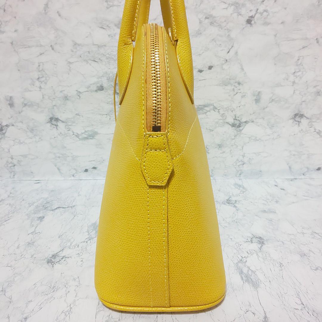 【美品】EPONINE レザー 2wayハンドバッグ クシュベル 本革 イエロー