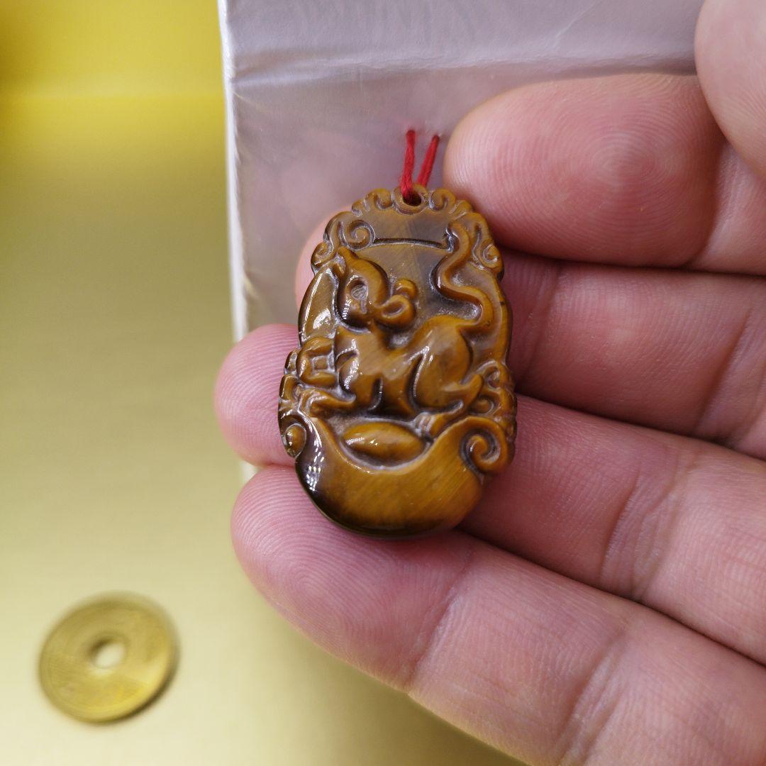 虎目石彫刻十二支ペンダントセット《整理番号:BB050》