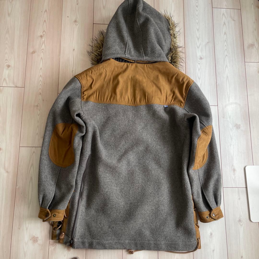 FJALLRAVEN ヴィンテージフード付、ウールアノラック　LLサイズ