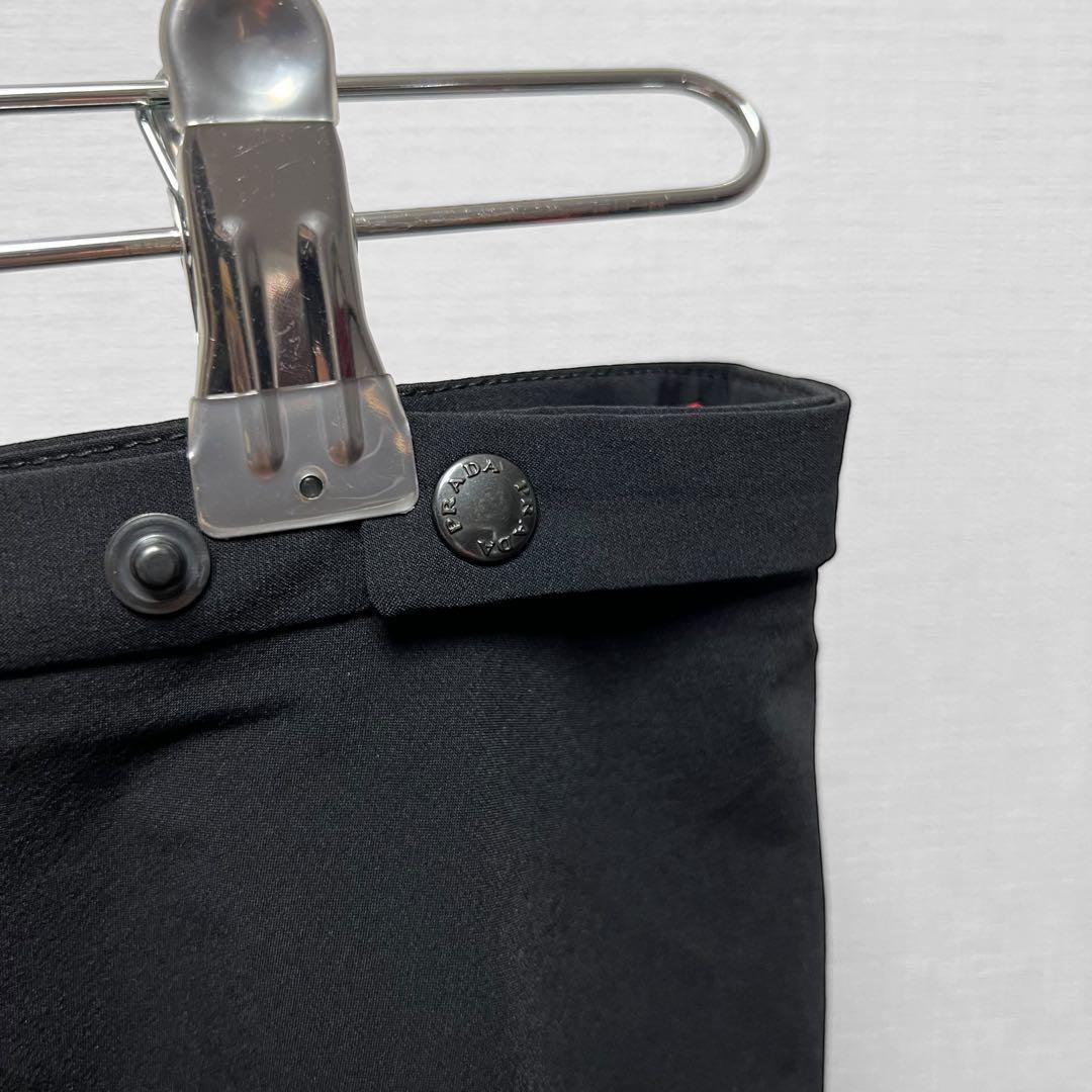 PRADA プラダスポーツ ナイロン フレアスカート 膝丈 黒 ポケット 40