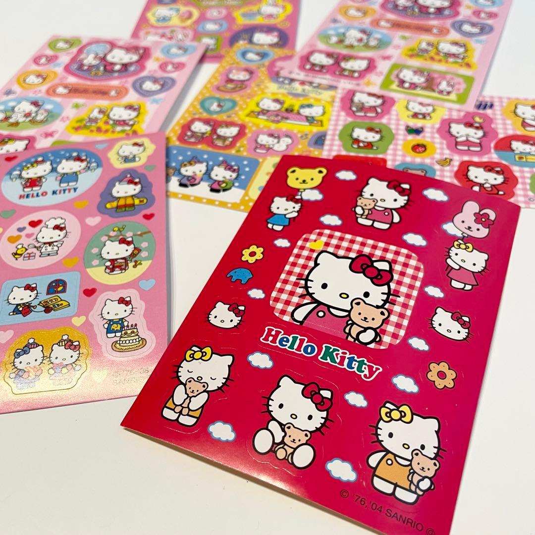 平成レトロ】非売品☆ハローキティ シール 7枚セット 当時物 サンリオ