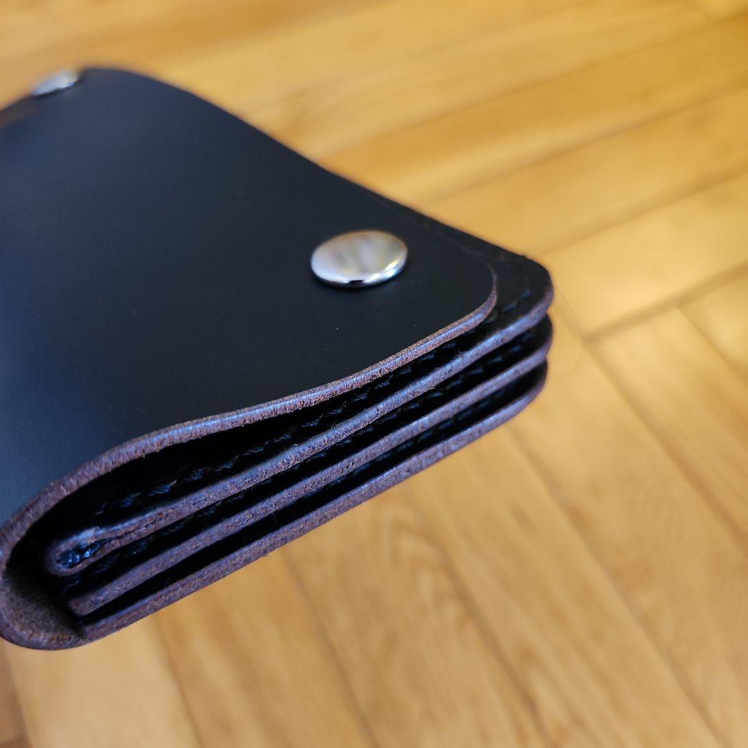 トラッカーウォレット　クロムエクセル　レザー　ブラック　長財布　茶芯