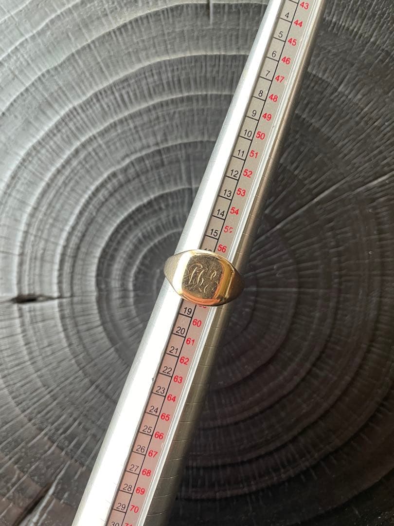 ビンテージ　シグネットリング　9金　9k